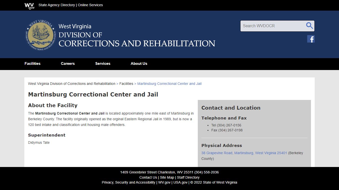 Martinsburg Correctional Center and Jail